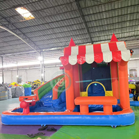 Château gonflable avec toboggan et piscine pour enfants, combo gonflable d'été pour l'extérieur