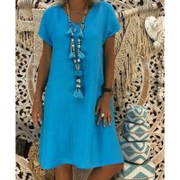 Robe d'été ample en coton pour femmes, grande taille, Style décontracté, Style Boho, L0076-1