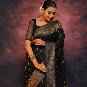 Sari pakistanais de luxe brodé pour femmes avec pièce de blouse, tenue de soirée de créateur, sari ethnique haut de gamme pakistanais - Product Image 4