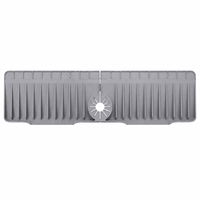 Protection anti-éclaboussures en silicone pour robinet, tapis de drainage incliné à auto-drainage avec collier de robinet pour évier de cuisine
