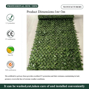 Panneau de clôture végétale artificielle mur végétal aspect naturel structure en plastique durable pour l'intimité extérieure - Product Image 4
