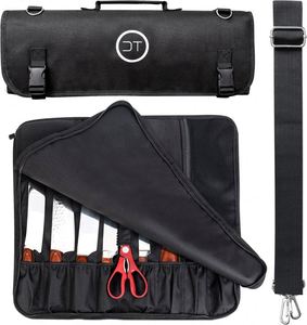 Échantillon gratuit : Sac à outils pour couteau de chef professionnel de haute qualité, design pliable pratique en cuir et toile - Product Image 4