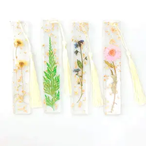 राल लटकन के लिए बुक मार्क के साथ पारदर्शी बुकमार्क उपहार सुंदर DIY के साथ दबाया सूखे फूल पुस्तक पेज धारक
