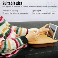Table de lit en bambou pour la lecture et le travail, support pour tablette, téléphone, ordinateur portable avec coussin
