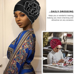 黒人女性用アフリカの花柄ターバン、カラフルなデイリーヘアラップ、ヘッドスカーフ、ヘアアクセサリー - Product Image 4