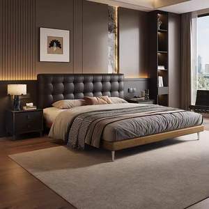 เฟอร์นิเจอร์ห้องนอนสไตล์มินิมอล ปี 2026 เฟอร์นิเจอร์แฟชั่นระดับไฮเอนด์ เตียงหนังหรูหรา ขนาด 1.8 เมตร เตียงหุ้มเบาะแบบคู่ - Product Image 4
