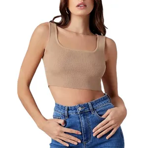 Designer HOT Crop Top Clothing Polyester Vest Striped Women Two Piece Sweater Shorts Set