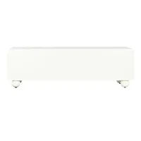 Meuble TV MDF 160X37X50 4 PORTES 3D BLANC