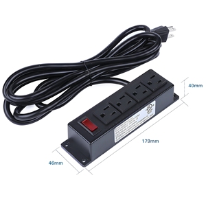 Presa a Muro con Cavo di Prolunga 10A, Fissabile sul Lato della Gamba della Scrivania, Multipresa da Tavolo con Caricatore USB, 4 <span class=keywords><strong>Prese</strong></span> <span class=keywords><strong>per</strong></span> Armadietto - Product Image 5