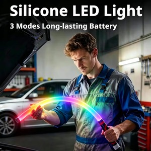Lámpara de Trabajo LED de Silicona, Flexible, Portátil, Recargable, de Bajo Voltaje, 3 Modos, Impermeable, para Taller - Product Image 1