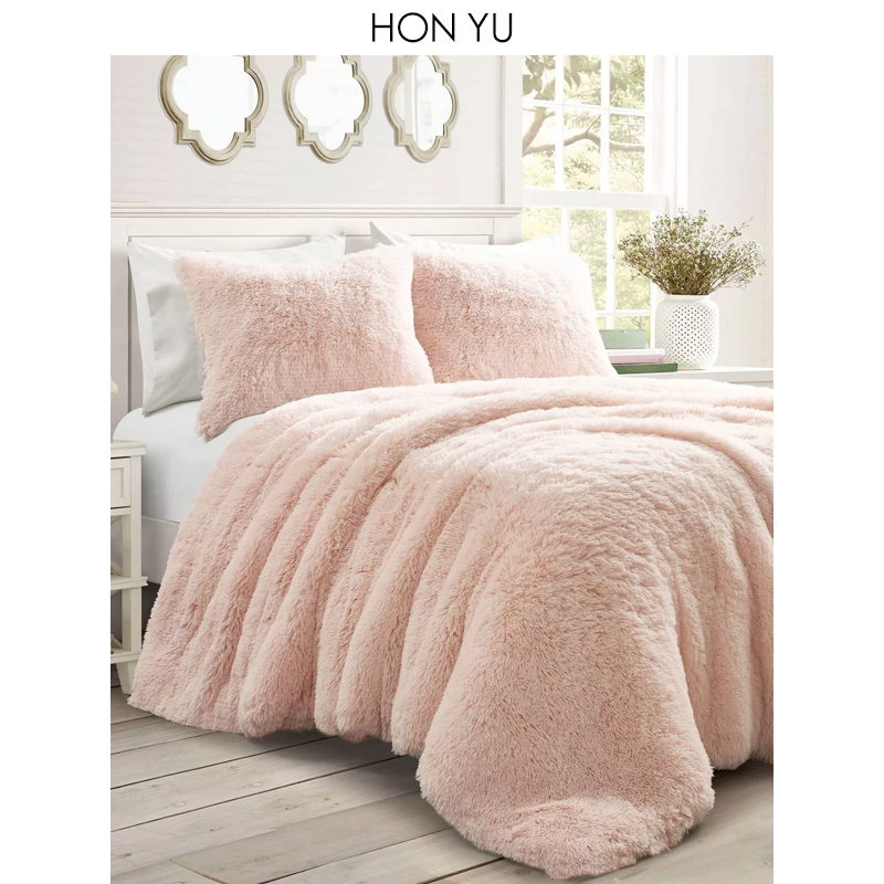 Комплект роскошных мягких пушистых плюшевых одеял из искусственного меха, 3 шт., 1 одеяло и 2 наволочки из искусственного меха