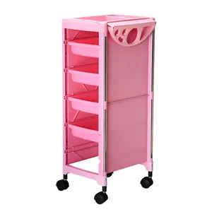 Stile popolare moderno salone di bellezza carrello carrello rosa parrucchiere salone carrello con 4 cassetti