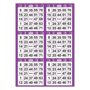 Cartes de Bingo Personnalisées Imprimées sur Carton/Plaque Duplex avec Taille et Forme Personnalisables Impression Couleur CMYK pour Jeux de Bingo - Product Image 4