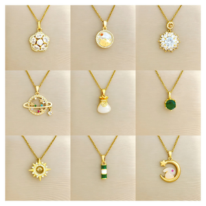Collar de Acero Inoxidable Chapado en Oro de 18k Resistente al Agua, con Colgante de <span class=keywords><strong>Cruz</strong></span>, Corazón, Mariposa y Letra con Circonitas, para Mujer, Venta Caliente - Product Image 3