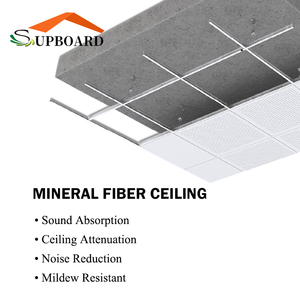 Tablero de techo de fibra mineral acústica Rh90 suspendido de <span class=keywords><strong>aislamiento</strong></span> térmico eficiente para techo - Product Image 5