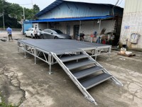 Système d'équipement de scène mobile pour événements avec structure en aluminium, plateforme d'éclairage et podium, scène en aluminium pour spectacles de rue