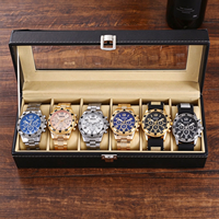 Ensemble de 6 montres de soirée pour homme, style professionnel, bracelet en acier, mouvement à quartz à trois aiguilles, montre-bracelet haut de gamme, directement de l'usine