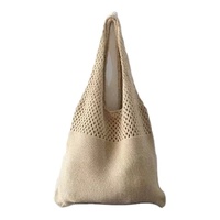 Sac fourre-tout en crochet jaune fait main, sac à bandoulière en maille ajourée bohème pour l'été, la plage, les courses, usage quotidien décontracté