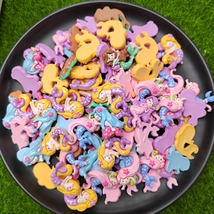 Cabochons en résine à dos plat Princesse Sirène Kawaii, queue de poisson, breloques pour loisirs créatifs, accessoires pour slime, décoration de coques de téléphone, accessoires pour cheveux - Product Image 2