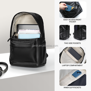 Unisex chống trộm ba lô với dây kéo đóng cửa không thấm nước PU Chất liệu cho sinh viên Tuổi Teen Túi máy tính xách tay - Product Image 2