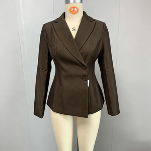 Elegante Completo Formale da Ufficio per Donna, 50% Lana, Smoking con Chiusura Monopetto, Design Traspirante - Product Image 1