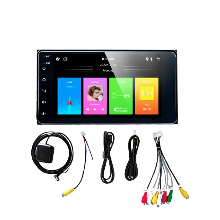 Wemaer autoradio universale Android Touch Screen Car Audio GPS FM autoradio con telecamera di retromarcia per Toyota COROLLA