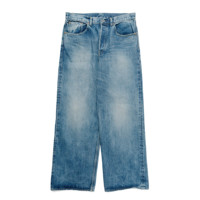 Fabricant de jeans en denim pour hommes en coton biologique selvedge, coupe large et ample, délavé, avec rivets en cuivre, effet vintage usé, direct usine
