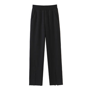 กางเกงขายาวทรงตรงรุ่น Runqi N8258 สีดำ มีเชือกผูกเอว ทรงหลวม ไซส์ใหญ่ สำหรับผู้หญิง - Product Image 1