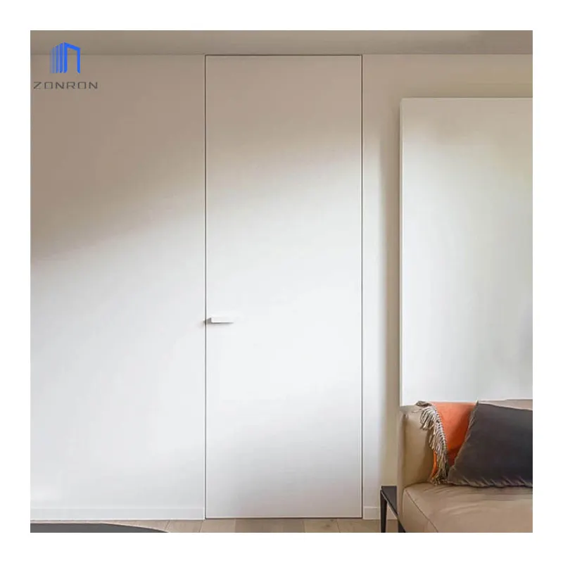 Zonron 2023 mới nội thất Bản lề cửa gỗ rắn phòng ngủ không khung ẩn cửa vô hình đặt cửa gỗ tùy chỉnh