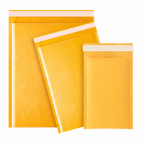 Enveloppes en papier kraft auto-adhésives jaunes rembourrées à bulles, résistantes à l'eau et anti-perforation, pour l'expédition de cosmétiques, certifiées SGS CE