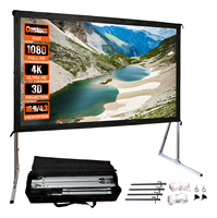 Écran de projection extérieur pliable rapide SLJ 250 pouces avec flight case portable 16:9 PVC blanc mat