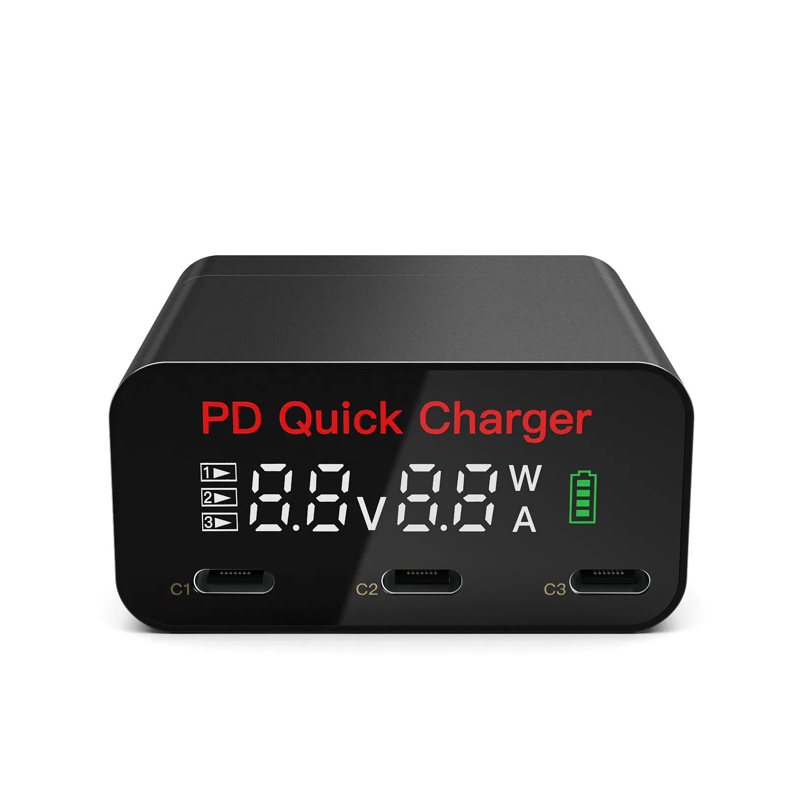 BOTWO hot sell PD20 Wall Charger Portable laptop 3port Usb C Fast Charge with Display 60w GaN Charger