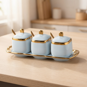 Juego de Tarros de Cerámica para Condimentos, Esenciales de Cocina, Juego de Tres Tarros de Especias de Lujo, Venta al Por Mayor - Product Image 4