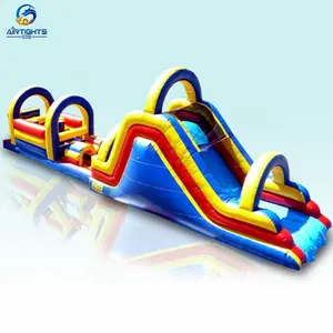 Custom Color Outdoor Obstacle Games Durable PVC Tarpaulin Inflatable Race Course for Hire Companies