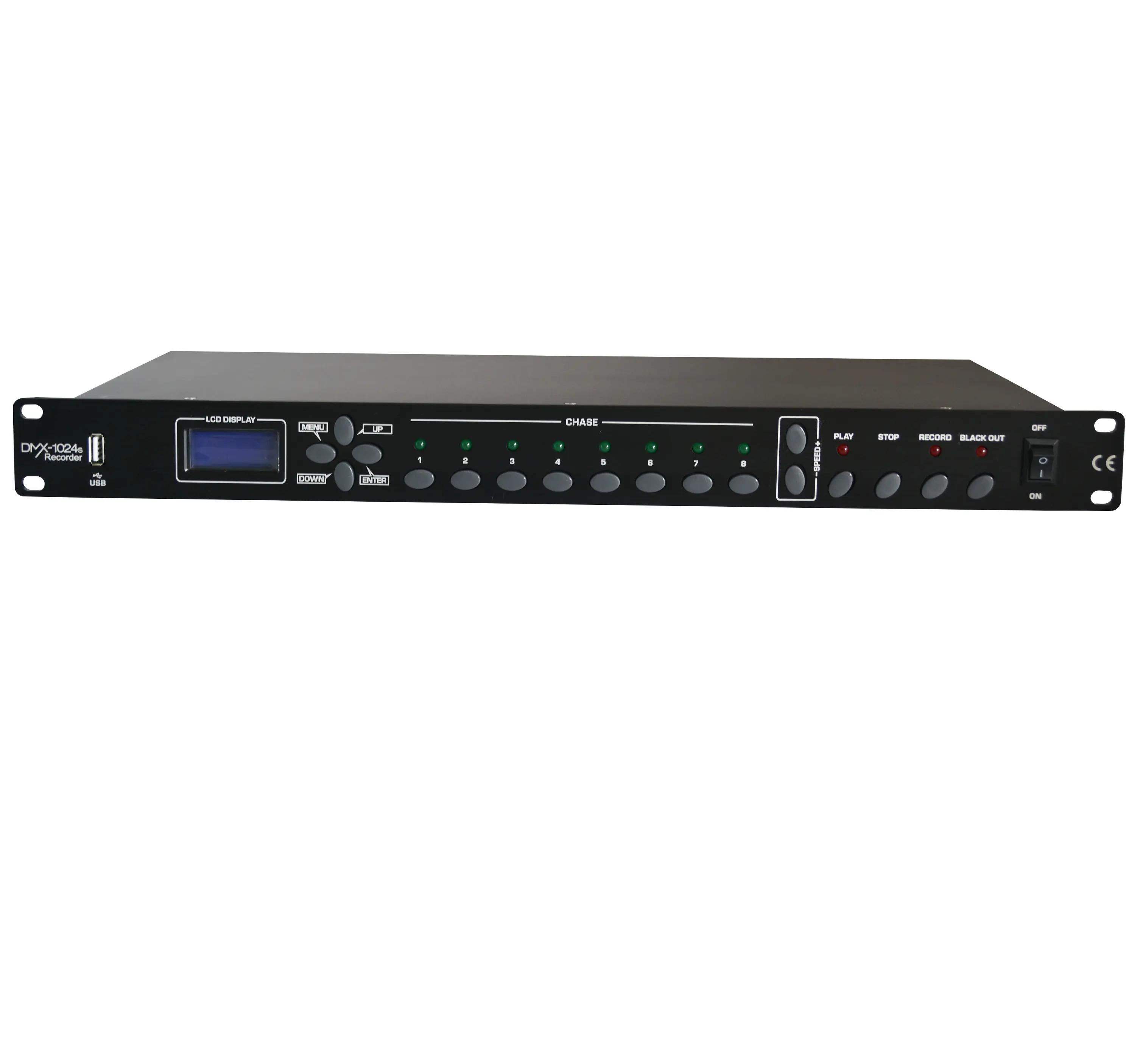 1024CH DMX рекордер, XLR-3 core карта/RJ45 сетевой порт, резервное копирование и загрузка USB диска
