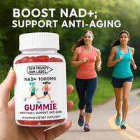 Gommes supplément NAD + 1000mg avec étiquette personnalisée OEM sans sucre Vitamine B3 Niacinamide améliore la régénération du NAD et améliore l'immunité