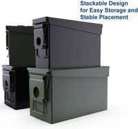 Boîte de rangement carrée en métal étanche et antirouille pour munitions, outils et équipements, couleur et logo personnalisables, en stock
