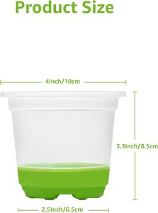 Pot de plantes rond en plastique transparent de 4 pouces <span class=keywords><strong>Pots</strong></span> de semis réutilisables pour la maison et le jardin - Product Image 2