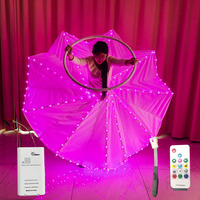 Robe LED RVB pleine couleur lumineuse, costume de scène lumineux, grande jupe scintillante pour festival de musique, danseuse de boîte de nuit