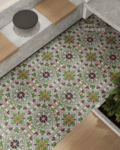 Carreaux muraux en porcelaine antibactériens 600x600mm, motif floral méditerranéen pour crédences de cuisine, hôpitaux, hôtels et appartements - Product Image 5