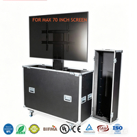 Penyangga TV Elektrik 32-70 Inci dengan Pengaturan Ketinggian Otomatis, Stand Pengangkat TV untuk Penggunaan Flight Case