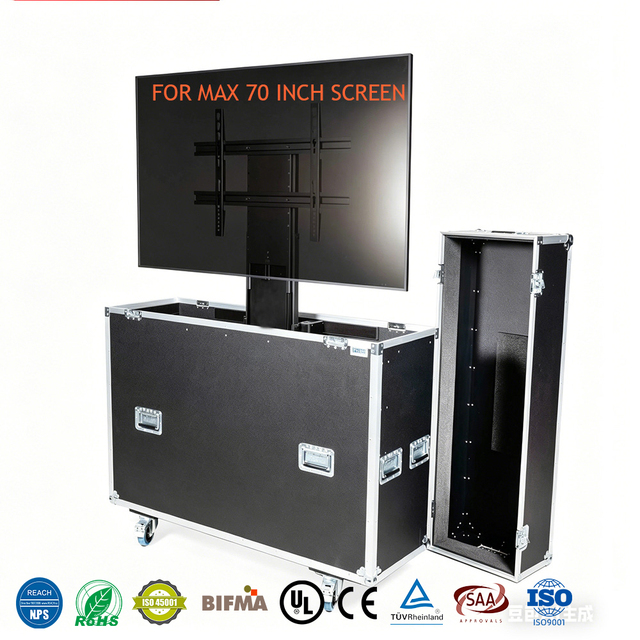 32-70 Inch Electric TV Cabinet Lifter TV Lift Stand with Automatic Height Adjustment Lcd Monitor Lift for Flight case Use
