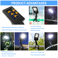 Lampu Sensor Surya IP65 LED 183Lumen Flood Spot Taman Komersial Domestik Jepit Eksterior Jalan Setapak Tiang Pohon Berkemah