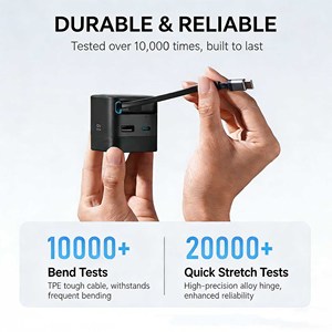 Charge rapide 67W avec câble rétractable intégré et charge sans fil – Chargeur USB-C PD multi-ports - Product Image 6