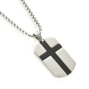 Colliers pendentifs en acier inoxydable en forme de croix pour hommes et femmes, style hip-hop, punk rock, bijoux religieux avec prière du Seigneur - Product Image 4