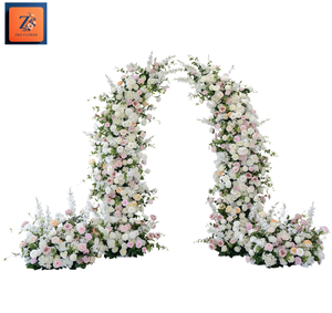 शादी की पृष्ठभूमि के लिए रेशम सींग का फूल धावक और मेहराब की व्यवस्था - Product Image 6