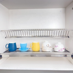 Estante de Cocina de 2 Niveles de Acero Inoxidable con Bandeja de Drenaje, Organizador de Armario, Resistente al Óxido, Almacenamiento Flotante, MOQ 1 Juego - Product Image 1