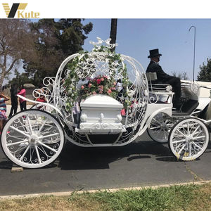 Cercueil funéraire de style citrouille, carrosse funéraire de luxe à chevaux blancs, fabricant de carrosses funéraires à chevaux Cendrillon - Product Image 6