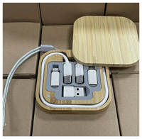 Lot de câbles de charge rapide 6-en-1 en bambou avec adaptateur USB-C 60W pour smartphone, cadeau d'entreprise personnalisé pour les voyages