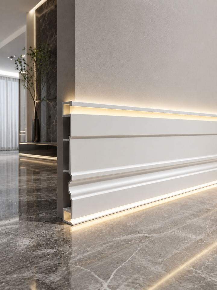 2026 Hot Selling Modern Interior Aluminium Skirting Profile With Top ...